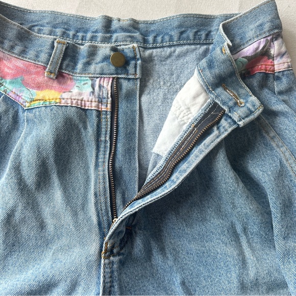 VINTAGE NEVADA LIGHT BLUE WASH JEANS PATCH EMBROIDERY COTTON TAPERED PLEATED 28 - Picture 7 of 8